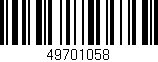 Código de barras (EAN, GTIN, SKU, ISBN): '49701058'
