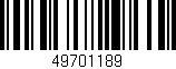 Código de barras (EAN, GTIN, SKU, ISBN): '49701189'