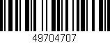 Código de barras (EAN, GTIN, SKU, ISBN): '49704707'