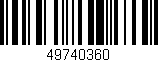 Código de barras (EAN, GTIN, SKU, ISBN): '49740360'