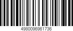 Código de barras (EAN, GTIN, SKU, ISBN): '4980096961736'