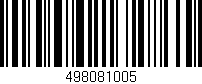 Código de barras (EAN, GTIN, SKU, ISBN): '498081005'