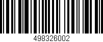 Código de barras (EAN, GTIN, SKU, ISBN): '498326002'