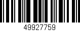 Código de barras (EAN, GTIN, SKU, ISBN): '49927759'