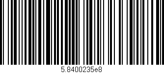 Código de barras (EAN, GTIN, SKU, ISBN): '5.8400235e8'
