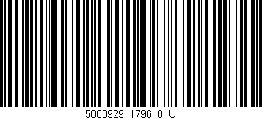 Código de barras (EAN, GTIN, SKU, ISBN): '5000929_1796_0_U'