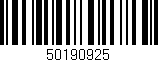 Código de barras (EAN, GTIN, SKU, ISBN): '50190925'