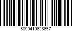 Código de barras (EAN, GTIN, SKU, ISBN): '5098418636657'