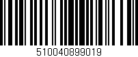 Código de barras (EAN, GTIN, SKU, ISBN): '510040899019'
