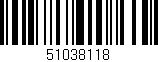 Código de barras (EAN, GTIN, SKU, ISBN): '51038118'