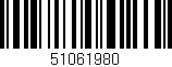 Código de barras (EAN, GTIN, SKU, ISBN): '51061980'