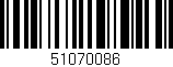 Código de barras (EAN, GTIN, SKU, ISBN): '51070086'