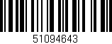 Código de barras (EAN, GTIN, SKU, ISBN): '51094643'