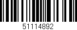 Código de barras (EAN, GTIN, SKU, ISBN): '51114892'
