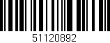 Código de barras (EAN, GTIN, SKU, ISBN): '51120892'