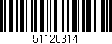 Código de barras (EAN, GTIN, SKU, ISBN): '51126314'