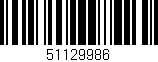 Código de barras (EAN, GTIN, SKU, ISBN): '51129986'