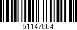Código de barras (EAN, GTIN, SKU, ISBN): '51147604'