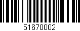 Código de barras (EAN, GTIN, SKU, ISBN): '51670002'