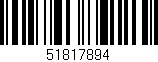 Código de barras (EAN, GTIN, SKU, ISBN): '51817894'