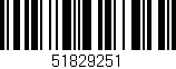 Código de barras (EAN, GTIN, SKU, ISBN): '51829251'