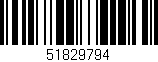 Código de barras (EAN, GTIN, SKU, ISBN): '51829794'
