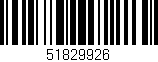 Código de barras (EAN, GTIN, SKU, ISBN): '51829926'