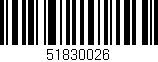 Código de barras (EAN, GTIN, SKU, ISBN): '51830026'