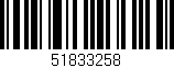 Código de barras (EAN, GTIN, SKU, ISBN): '51833258'