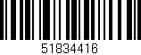 Código de barras (EAN, GTIN, SKU, ISBN): '51834416'