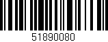 Código de barras (EAN, GTIN, SKU, ISBN): '51890080'