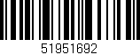 Código de barras (EAN, GTIN, SKU, ISBN): '51951692'
