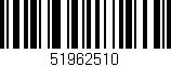 Código de barras (EAN, GTIN, SKU, ISBN): '51962510'