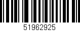 Código de barras (EAN, GTIN, SKU, ISBN): '51962925'
