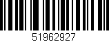 Código de barras (EAN, GTIN, SKU, ISBN): '51962927'