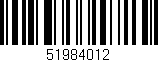 Código de barras (EAN, GTIN, SKU, ISBN): '51984012'