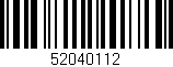 Código de barras (EAN, GTIN, SKU, ISBN): '52040112'