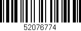 Código de barras (EAN, GTIN, SKU, ISBN): '52076774'