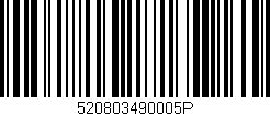 Código de barras (EAN, GTIN, SKU, ISBN): '520803490005P'