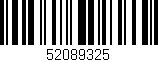 Código de barras (EAN, GTIN, SKU, ISBN): '52089325'