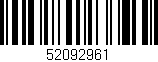 Código de barras (EAN, GTIN, SKU, ISBN): '52092961'