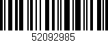 Código de barras (EAN, GTIN, SKU, ISBN): '52092985'
