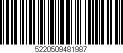 Código de barras (EAN, GTIN, SKU, ISBN): '5220509481987'