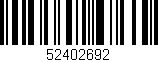 Código de barras (EAN, GTIN, SKU, ISBN): '52402692'