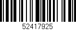 Código de barras (EAN, GTIN, SKU, ISBN): '52417925'