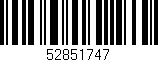 Código de barras (EAN, GTIN, SKU, ISBN): '52851747'