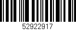Código de barras (EAN, GTIN, SKU, ISBN): '52922917'