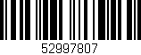 Código de barras (EAN, GTIN, SKU, ISBN): '52997807'