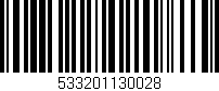 Código de barras (EAN, GTIN, SKU, ISBN): '533201130028'