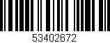 Código de barras (EAN, GTIN, SKU, ISBN): '53402672'